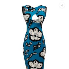 This Designer Dress Was Recently Purchased From Intermix And Never Worn. Super Slimming And Sexy Criss-Cross Design. Zipper Goes All The Way Down In Back. The Perfect Summer Evening Cocktail Dress! Blue Floral Print Sheath Midi Dress, Blue Floral Print Midi Dress For Cocktail, Fitted Blue Floral Print Bodycon Dress, Fitted Blue Bodycon Dress With Floral Print, Blue Floral Print Bodycon Dress, Blue Floral Print Evening Mini Dress, Elegant Light Blue Midi Dress With Floral Print, Elegant Light Blue Floral Print Midi Dress, Blue Cutout Midi Dress For Spring