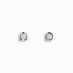 Effy 925 Sterling Silver Diamond Stud Earrings Timeless White Gold Earrings As Gift, Timeless White Gold Earrings For Gift, Classic Platinum Drop Earrings, Timeless Sterling Silver Earrings In Diamond White, Timeless Diamond White Sterling Silver Earrings, Classic Anniversary Earrings With Polished Finish, Classic Polished Earrings For Anniversary, Classic Polished Finish Earrings For Anniversary, Classic Cubic Zirconia Diamond Earrings With Polished Finish