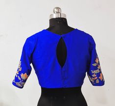 Royal blue embroidery work blouse that can be paired with multiple sarees Made to the measurements. I'll send you the measurements sheet when you order. Please contact me if you have any questions Blue Cotton Silk Traditional Wear With Resham Embroidery, Blue Anarkali Blouse With Intricate Embroidery, Fitted Blue Blouse Piece With Intricate Embroidery, Festive Blue Blouse With Intricate Embroidery, Elegant Blue Cotton Silk Blouse Piece, Designer Blue Cotton Silk Blouse Piece, Blue Traditional Drape Top For Wedding, Blue Blouse With Intricate Embroidery In Traditional Drape, Blue Semi-stitched Cotton Silk Lehenga