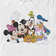 a group of cartoon mickey mouses with goofy and pluto