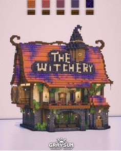 an image of a building made out of lego blocks with the words the witchy on it