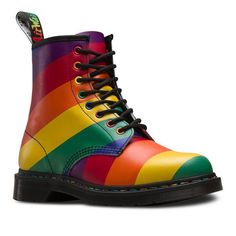 Shoes Doc Martens, Red Doc Martens, White Doc Martens, Doc Martens Outfit, Doc Martens Boots, Army Boots, Pride Rainbow, Leather Lace Up Boots, Shoe Company