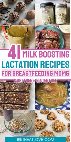 Best lactation recipes for making more breast milk. Easy and healthy recipes for breastfeeding moms who want to increase milk supply. You've got to try these gluten free, Dairy free lactation recipes to support your breast milk production. Great lactation recipes for breakfast, lunch, dinner, snacks, drinks, smoothies, and even dessert! #breastfeeding #lactationrecipes #milksupply Lactating Mother Foods, Milk Production Increase Food, Lactation Foods Milk Supply, Dairy Free Lactation Recipes, Lactation Snacks Increase Milk Supply, Breast Milk Supply Increase, Recipes To Increase Milk Supply, Lactation Drinks, Recipes For Breastfeeding Moms