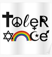 a black and white poster with the words toler peace