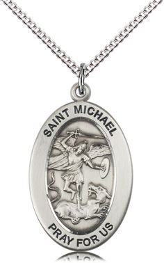 Sterling Silver SAINT MICHAEL the ARCHANGEL Pendant Saint Michaels Mens Pennant, Saint Michael The Archangel, Saint Medals, Divine Protection, Michael The Archangel, Saint Michael, Saints Medals, Silver Lights, Patron Saints