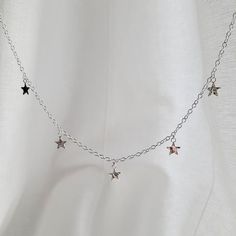 Silver Necklaces Stars, Cute Star Necklaces, Star Silver Necklace, Star Girl Jewelry, Cute Silver Necklace, Jewery Silver, Silver Necklaces Layered