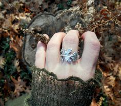 Have you ever picked a beautiful leaf and wrapped it around your finger as a ring? This elegantly intricate leaf ring is hand formed from real leaves that I have chosen from my garden. The natural lacy beauty of this leaf is captured in silver, and each one is unique just like the leaves they are made from. Wear this beautiful woodland leaf ring to show your love of nature! This made-to-order ring is lovingly hand formed just for you, which makes each ring entirely unique and one of a kind. All Metalwork Jewelry Ring, Forest Ring, Botanical Ring, Leaves Ring, Real Leaf, Real Leaves, Londonderry, Nature Ring, Botanical Jewelry