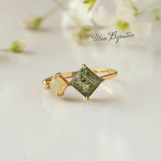 Gold Wedding Stack, Wedding Stack, Best Casual Outfits, Moss Agate Ring, Black Diamond Ring, Agate Ring, Yellow Gold Ring, Ring Ring, Handmade Design