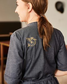 Branding and embroidered uniform by Bond for Helsinki bar and restaurant Roster Servers Uniform Ideas, Bar Uniforms Trendy, Restaurant Uniforms Trendy Modern, Restaurant Uniforms Trendy, Server Uniforms, Uniforms Restaurant, Bartender Uniform, Bar Uniform, Restaurant Uniform