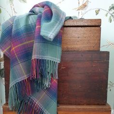 Hame Tartan Lambswool Blanket | Lochcarron | Scottish Creations Scottish Scenery, Kilt Belt, Tweed Purse, Kilt Jackets, Tweed Handbag, Teapot Cozy, Tartan Blanket, Purple Heather, Green Hills