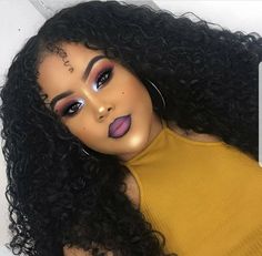 Curly Middle Part, Deep Wave Bundles, Brown Girls Makeup, Makeup For Black Skin, Stunning Hairstyles, Bundles With Closure, Makeup On Fleek, Dark Skin Makeup, Makeup Obsession