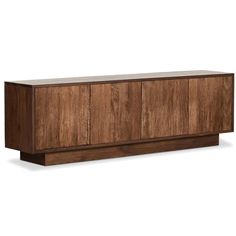 the sideboard is made out of wood and has two doors on each side, one door