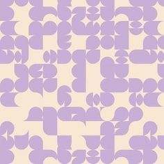 an abstract purple and beige background with many smaller shapes in the middle, including letters that appear to be interlocked