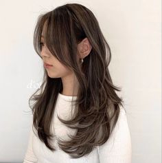 Asian Hair Trend 2023, Black Hair With Highlights Layers, Dye Hair For Black Hair, Brown Hair With Highlights Korean, Natural Asian Highlights, Korean Short Hair With Highlights, Highlights On Asian Black Hair, Partial Highlights Asian Hair, New Haircolor Ideas 2023