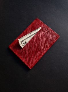 Small size pocket wallet boasting a coin pouch on the other size. Ideal for minimalists. Red Rfid Blocking Wallet As Gift, Red Bifold Wallets As A Gift, Red Trifold Wallet With Rfid Blocking For Formal Use, Red Formal Card Holder With Rfid Blocking, Red Bifold Wallets Perfect For Gifts, Red Rfid Blocking Wallets As Gift, Red Bifold Card Holder For Gift, Everyday Red Card Holder With Rfid Blocking, Elegant Red Bifold Card Holder