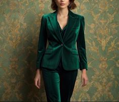 Velvet Green Color Womens Luxury Premium 2 Piece Suit/two piece suit/top/Womens suit/Womens Wedding Suit/ Women's Coats Suit Set. Item Include :- Blazer + Pant Fabric:- Velvet Color:- Green Dry Clean Recommended The dress is for weddings, Parties, Proms, and Many Occasions. We make the suit according to our Standard size chart If you are not sure about your size/measurement, please give your body measurements in inches & and centimeters so we make the perfect suit for you. shoulder breast sleeve Green Velvet Suit For Women, Womens Wedding Suit, Women Coat Suit, Green Velvet Suit, Wedding Suit Women, Women Suits Wedding, Womens Suit, Coat Suit, Designer Suit