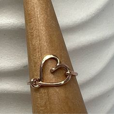 Handcrafted Petite Wire Wrap Heart Ring In 14k Rose Gold Filled Wire These Are Handmade And Each Piece Has Subtle Differences Everyone Loves Hearts 18 Gauge 14k Rose Gold Filled Wire New Handmade In My Atlanta Jewelry Studio Be Sure To Check Size Before Purchasing Please Let Me Know If You Have Any Questions Ready To Ship Note Colors May Be Slightly Different From The Pictures Because Of Different Device Display Settings Bundle Items To Save On Shipping Thank You For Shopping Missbehavinjewelry Rose Gold Heart Ring, Silver Wire Jewelry, Wire Wrap Ring, Diy Beaded Rings, Gold Heart Ring, Green Amethyst Ring, Wire Jewelry Designs