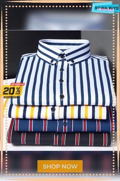 Men's Dress Shirt Button Down Collar Fall Spring Long Sleeve Black White Yellow Stripes Going Out Casual Daily Clothing Apparel Button-down Striped Business Tops With Buttons, Summer Business Shirt With Buttons, Summer Business Tops With Buttons, Slim Fit Shirt For Spring, Spring Business Shirt With Buttons, Spring Slim Fit Shirt With Buttons, Striped Button-down Business Shirt, Black Dress Shirt Men, Mens White Dress Shirt