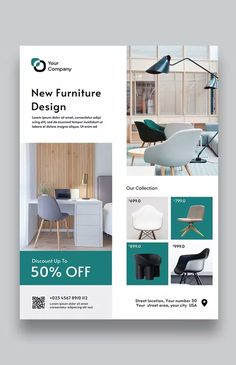 the new furniture design flyer is shown