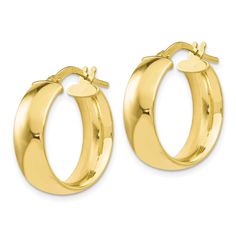 10k Yellow Gold Polished Finish Hoop Earrings , Average Weight 1.95 gm, Length of Item 20 mm, Width of Item 13 mm Cupcake Jewelry, Jade Charm, Italian Horn, Yellow Earrings, Locket Charms, Magnetic Bracelet, Gold Polish, Clover Leaf, 10k Gold