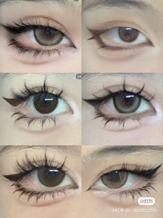 Puppy Eye Makeup, How To Do Douyin Eyeliner, Manga Eye Makeup Tutorial, Cosplay Eyeliner Tutorial, Ulzzang Eyeliner Tutorials, Maquillaje Douyin, Douyin Makeup Eye Tut, Douyin Instagram, Makeup Douyin