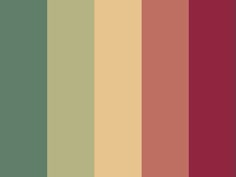 the color palette is in shades of red, green and yellow with an orange stripe