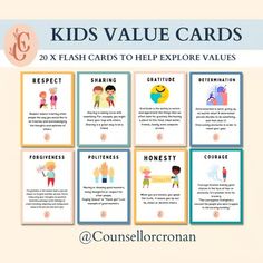 kids value cards for each child to use