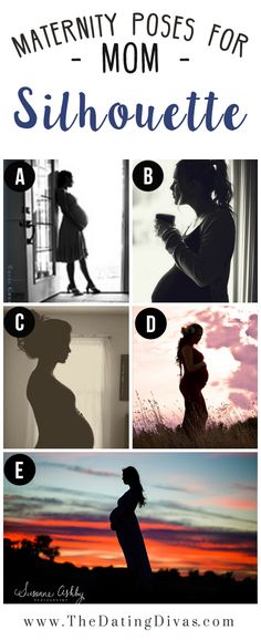 the silhouettes of pregnant women in different poses