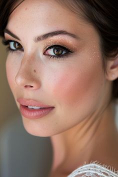 Enhance the natural richness of brown eyes with wedding makeup that draws attention to their depth. Click to explore more.