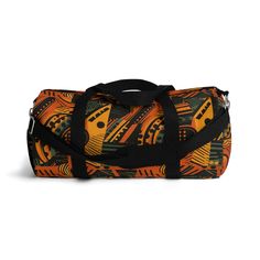 African Ankara Print Duffle Bag Gym Storage, Stylish Travel Bag, Mobile Storage, Ankara Print, African Ankara, Sewing Tags, Feather Pattern, African Wax Print, Medical Scrubs