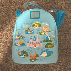 Nwt Disneyland Anniversary Mini Backpack Blue Backpack With Case For Everyday Use, Blue Backpack With Zipper For Disney Trips, Blue Backpack For Disney Trips With Adjustable Strap, Blue Backpack With Adjustable Strap For Disney Trips, Blue Crossbody Backpack With Removable Pouch, Blue Backpack Bag For Trip, Blue Backpack For Trip, Blue Backpack For Trips, Blue Tote Backpack With Removable Pouch