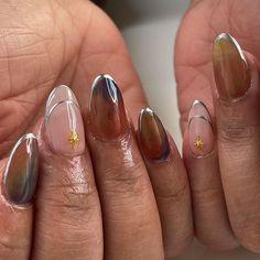 Earth Tone Nails Designs, Earthy Nails Acrylic, Instagram Amsterdam, Aesthetic Nail, City Nails, Print Nails, Classy Acrylic Nails, Nails 2024