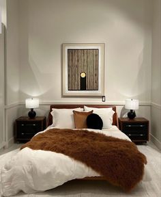 Modern Interior Design Black And White, Sultry Room Aesthetic, Bed Setting Ideas, Modern Moody Bedroom, Cb2 Bedroom, Sophisticated Bedroom, Interiors Dream, 아파트 인테리어, Bedroom Paint Colors