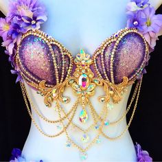 Made To Order In Any Size. Processing Time Is 5-6 Weeks. Orange Mermaid Bra Top, Mermaid Bra Gold, Fancy Mermaid Bra, Light Pink Mermaid Bra, Mermaid Purple Bra, Mermaid Bra Top Orange, Purple Burlesque Costume, Peacock Goddess, Mermaid Bras