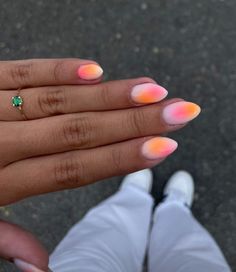 Nails For Dominican Republic, Fun Summer Almond Nails, June Nails Ideas 2024, Ora Nails, Europe Summer Nails, Fiji Nails, Mismatched Nails, Teen Nails, Cruise Nails