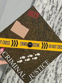 I customized my Criminal Justice Graduation cap. Criminology Cap Decoration, Csi Graduation Cap, Criminology Grad Cap, Associates Degree Graduation, Disney Graduation Cap