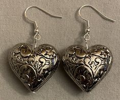 Boho Style Jewelry, Making Earrings, Puffy Heart, Cute Charms, Heart Earrings, Ear Wires, Have Fun, Ebay Store, My Jewellery