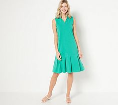 The pleated design gives this polo dress a flair of distinction that refreshes your sunny-season style with ease. From Women with Control®. Casual Collared Dress With Pleated Waist, Spring Skirted Dress With Pleated Waist, Fit And Flare Summer Dress With Pleated Hem, Casual Pleated Skirted Dresses, Summer Fit And Flare Dress With Pleated Hem, Casual Collared Pleated Dress, Casual Pleated Collared Dress, Skirted Dresses With Pleated Hem For Spring, Spring Skirted Dress With Pleated Hem