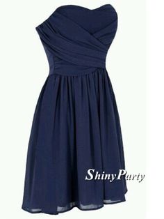 Sweetheart Neck Short Prom Dresses, Navy Blue Prom Dresses Sweetheart Homecoming Dress, Strapless Chiffon Dress, Navy Blue Prom Dresses, Cute Homecoming Dresses, Blue Homecoming Dresses, Dress Chiffon, Short Prom Dress, فستان سهرة, Grad Dresses