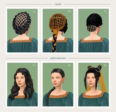 the different hairs styles are shown in this image