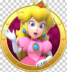 the princess peach is wearing a tiara and holding her hand out in front of her face