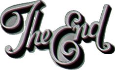 the end logo is shown in purple and grey colors, with an ornate font that reads'the end '