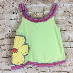 New With Tags Beetlejuice Of London Boutique Brand Girl’s Tank Top With Flower Appliqu And Ruffle Trim. Swing Style, Shorter Length J5 J6 J7 London Boutique, Ruffle Tank Top, Boutique Brands, Floral Ruffle, Fashion Aesthetic, Beetlejuice, Costume Design, Ruffle Trim, Kids Shirts