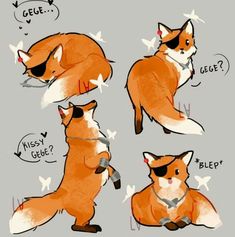 an image of a fox with different expressions