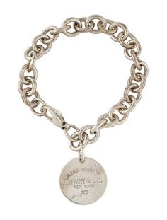 From the Return to Tiffany CollectionSterling Silver Tiffany And Co Bracelet Tiffany & Co., Tiffany Charm Bracelets Tiffany & Co., Return To Tiffany, Round Tags, Tiffany & Co., Bracelet, Silver