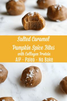 salted caramel pumpkin spice bites with collagen protein aip - paleo no bake