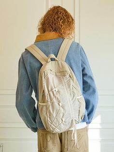 This casual backpack features asymmetric front design that adjust shirring effect. It's finished with reinforced back and bottom, and fitted with laptop pocket inside so ideal for your practical use.- Top handle- Zipper closure- Lace-up drawcord detail- Drawstring detail- Side pockets- Adjustable shoulder straps- Unisex wear Cheap Brown Nylon Backpack, Casual Backpack With Functional Drawstring, Outdoor Backpack With Functional Drawstring, Functional Drawstring Backpack For Outdoor, Functional Outdoor Backpack With Drawstring, School Backpack With Drawstring In Nylon, Functional Nylon Backpack With Drawstring For School, Everyday Backpack With Functional Drawstring, Nylon School Backpack With Functional Drawstring