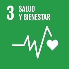 a green sign that says 3 salud y bienstar with a heart on it