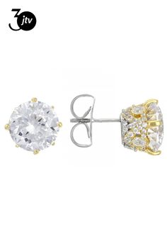 Charles Winston For Bella Luce�� 10mm Scintillant Cut�� White Diamond Simulant Rhodium Over Sterling Silver Earrings. Flash Gold Plating. Measure Approximately 0.60"L x 0.60"W. Push Backs. 14.94 ctw The Diamond Equivalent Weight 9.64ctw. Yellow Gemstones, Rings Jewelry Fashion, Diamond Simulant, Dainty Jewelry, Types Of Rings, Turquoise Gemstone, Czech Glass Beads, Birthstone Jewelry, Jewelry Making Beads