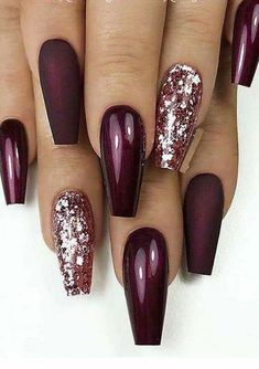 Long Coffin Nail Designs, Coffin Nail Designs, Modern Nails, Matte Nails Design, Pretty Nail Art Designs, Burgundy Nails, Wedding Nails Design, Coffin Nails Long, Pretty Nail Art